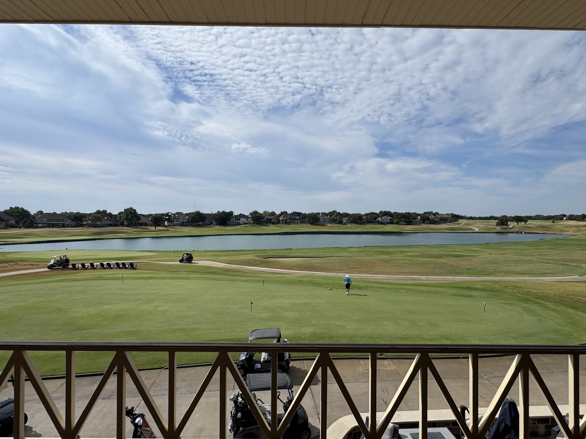 Golf course and pond view from the balcony at The Clubs of Stonebridge Ranch in McKinney